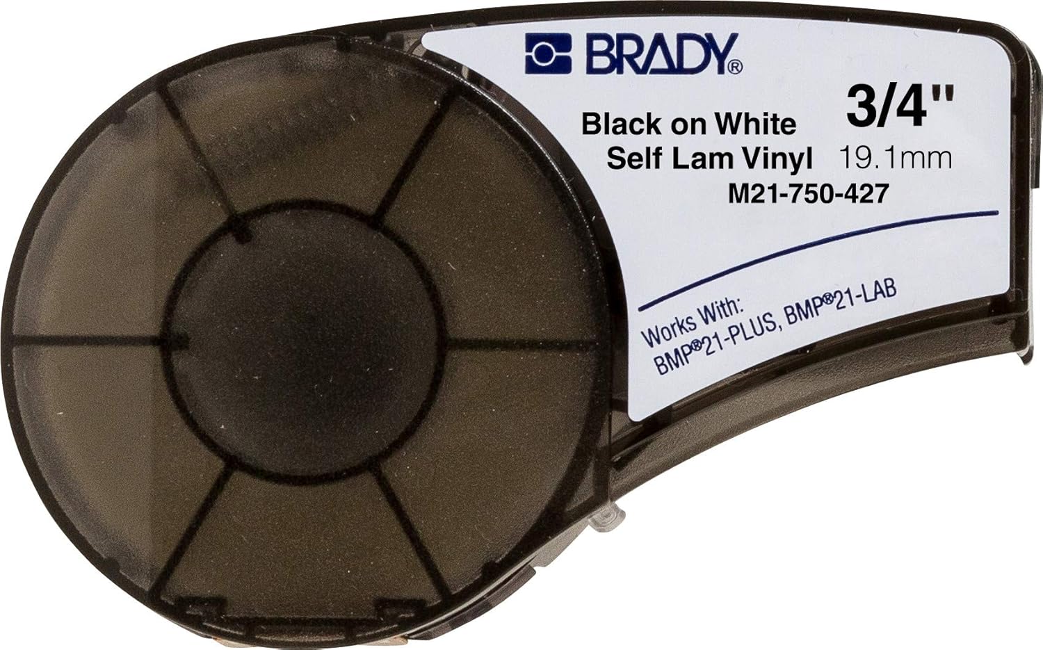 Self-Laminating Wire Wrap for Cable Labeling, Black on White, 1.25 Width, 14' Length, Pack of 2 O19337