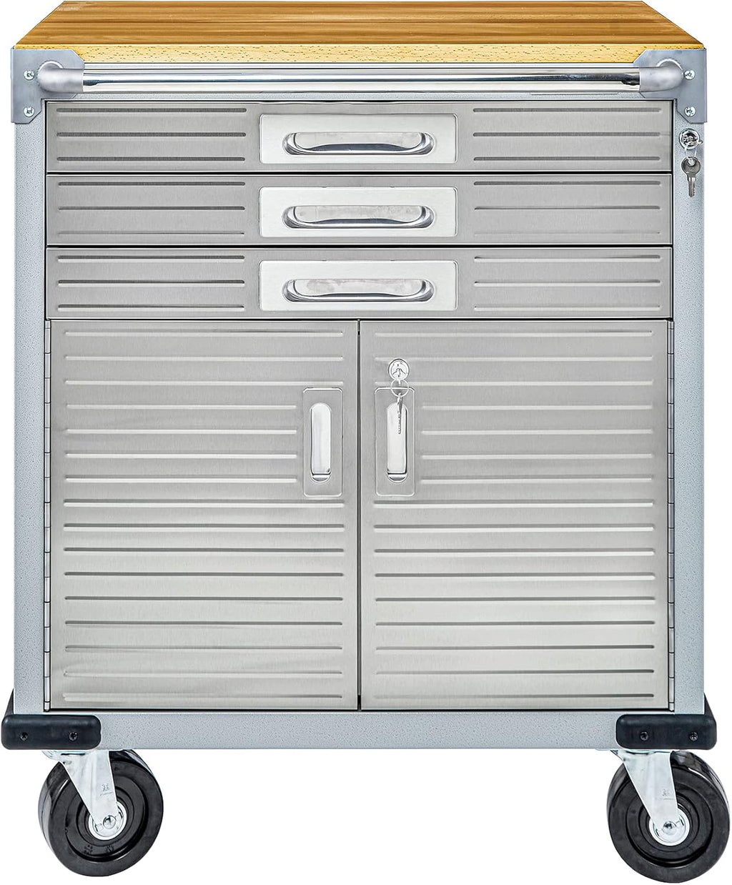 Granite Gray Rolling Storage Cabinet with Drawers N825735