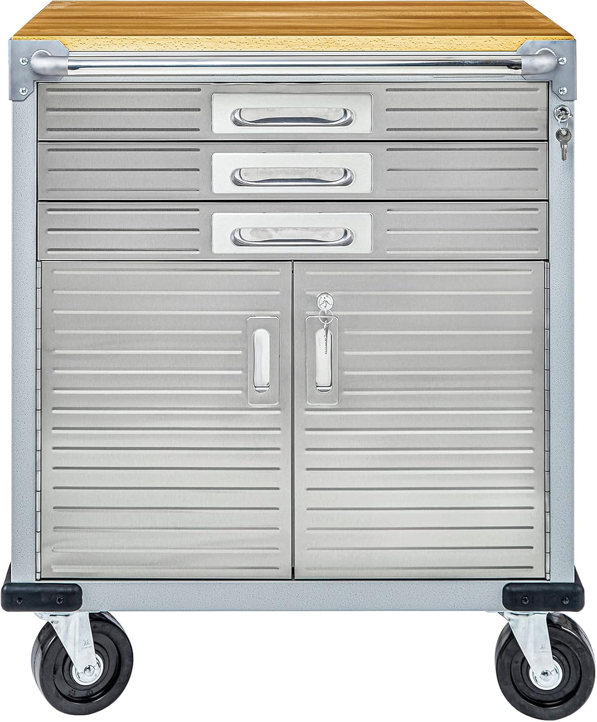 Granite Gray Rolling Storage Cabinet with Drawers N825735