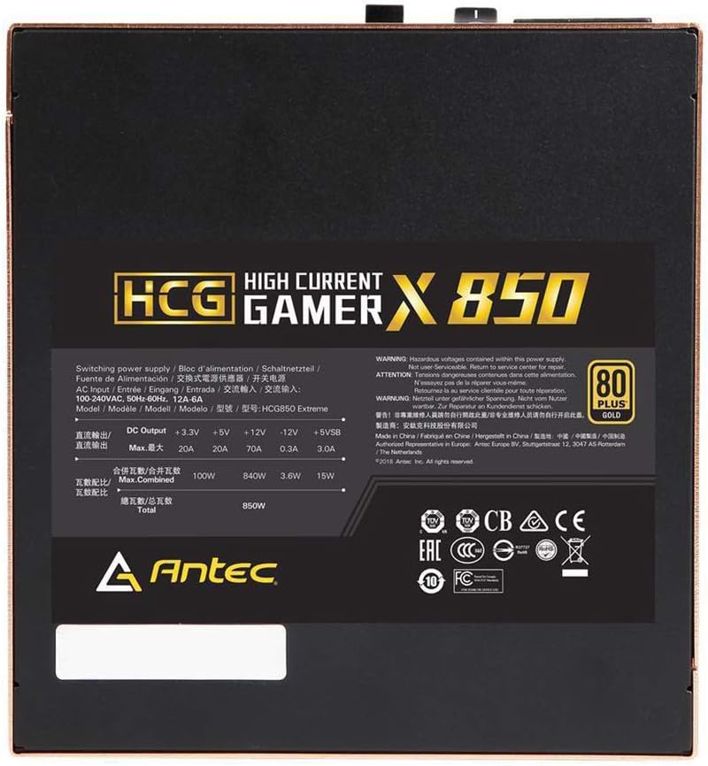 850 Watts 80 Plus Gold Modular Power Supply with 135mm Silent FDB Fan K6766