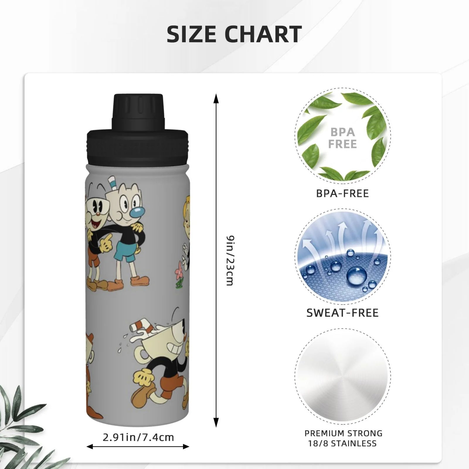 18OZ Stainless Steel Insulated Water Bottle T513