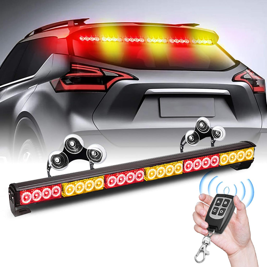 27 Inch 6 Panel LED Strobe Light Bar with Wireless Remote Control, White/Red, Pack of 2 V3681