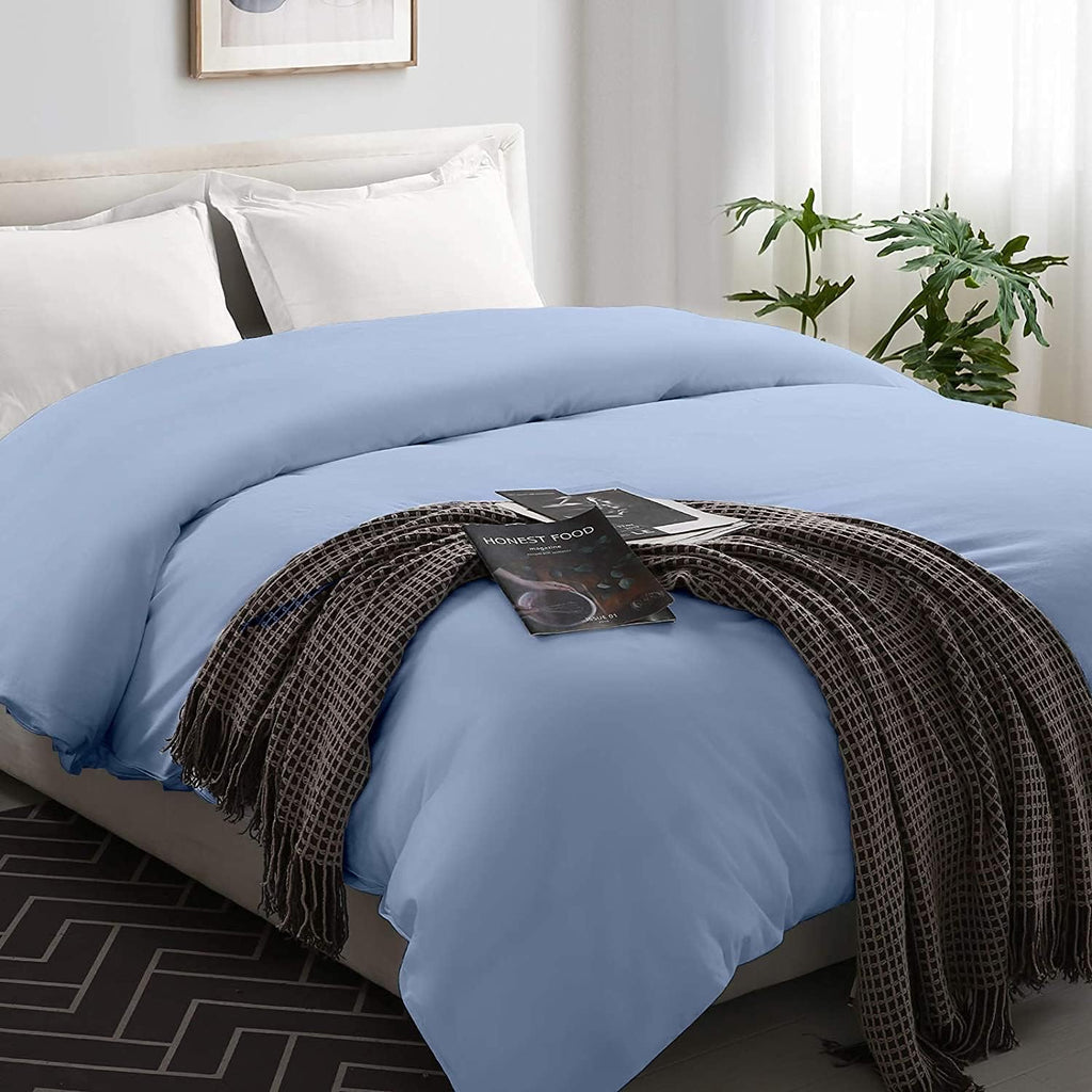Silver Grey Striped King Duvet Cover with Zipper Closer Q60129