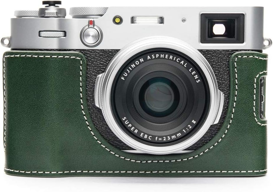 Black Leather Half Camera Case Bag Cover with Hand Strap G9060