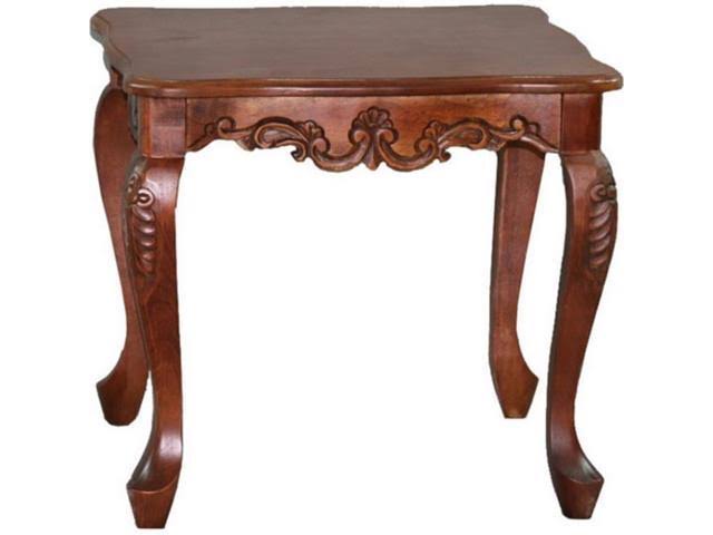 Walnut Carved End Table H939