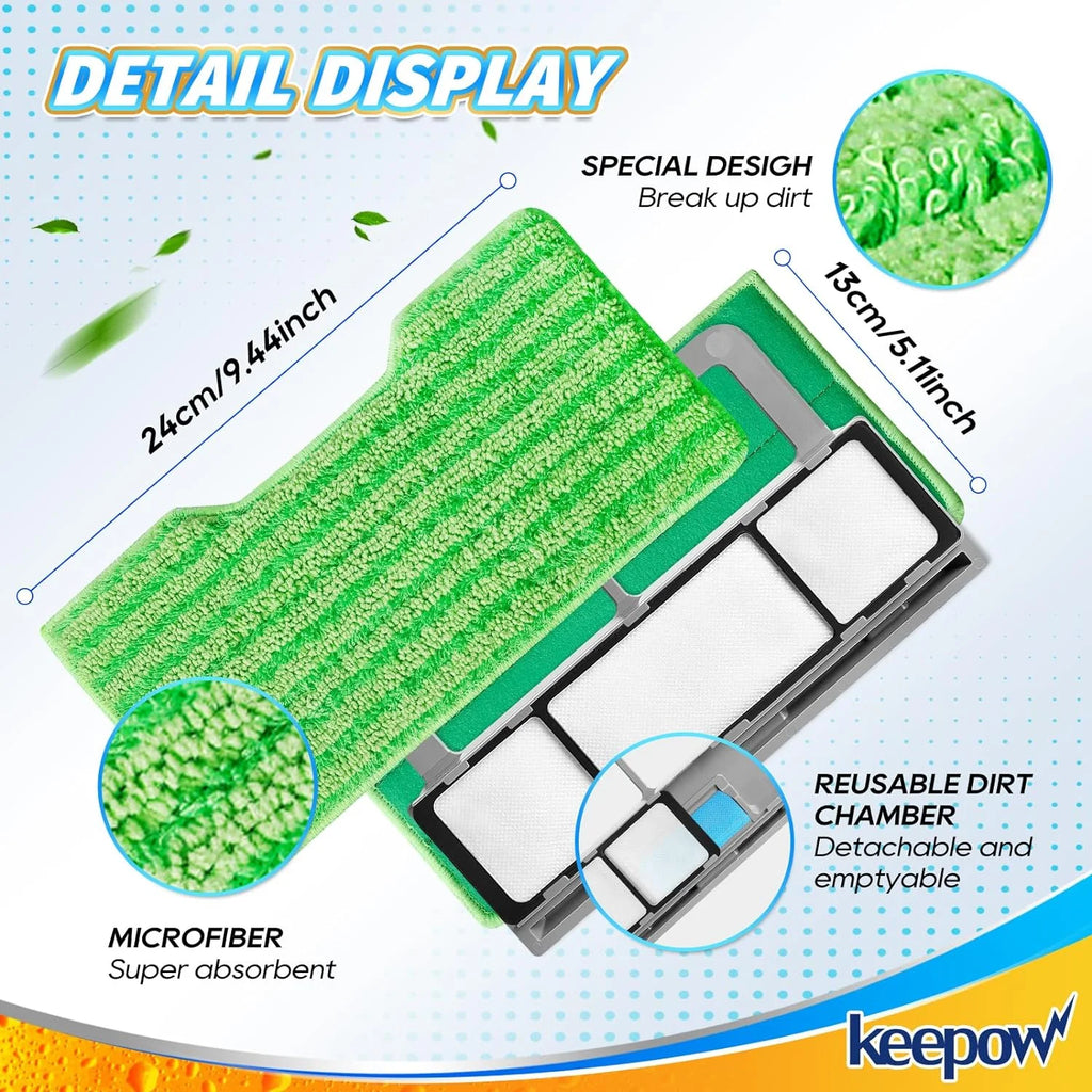 1+3+6 Pads Washable Vacuum Mop Pad Refills H5745