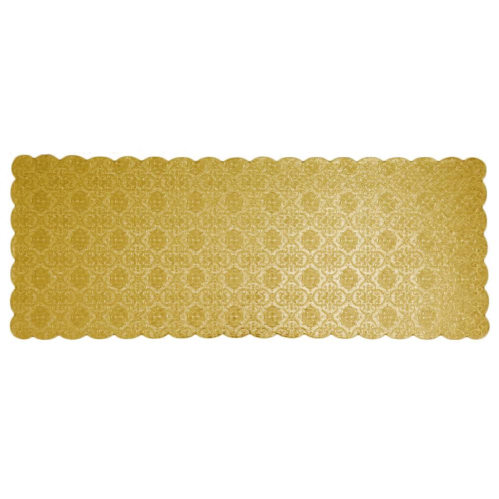 Gold Scalloped Cake Log Board 6-1/2 x 16-3/4 inch, Case of 50 W597