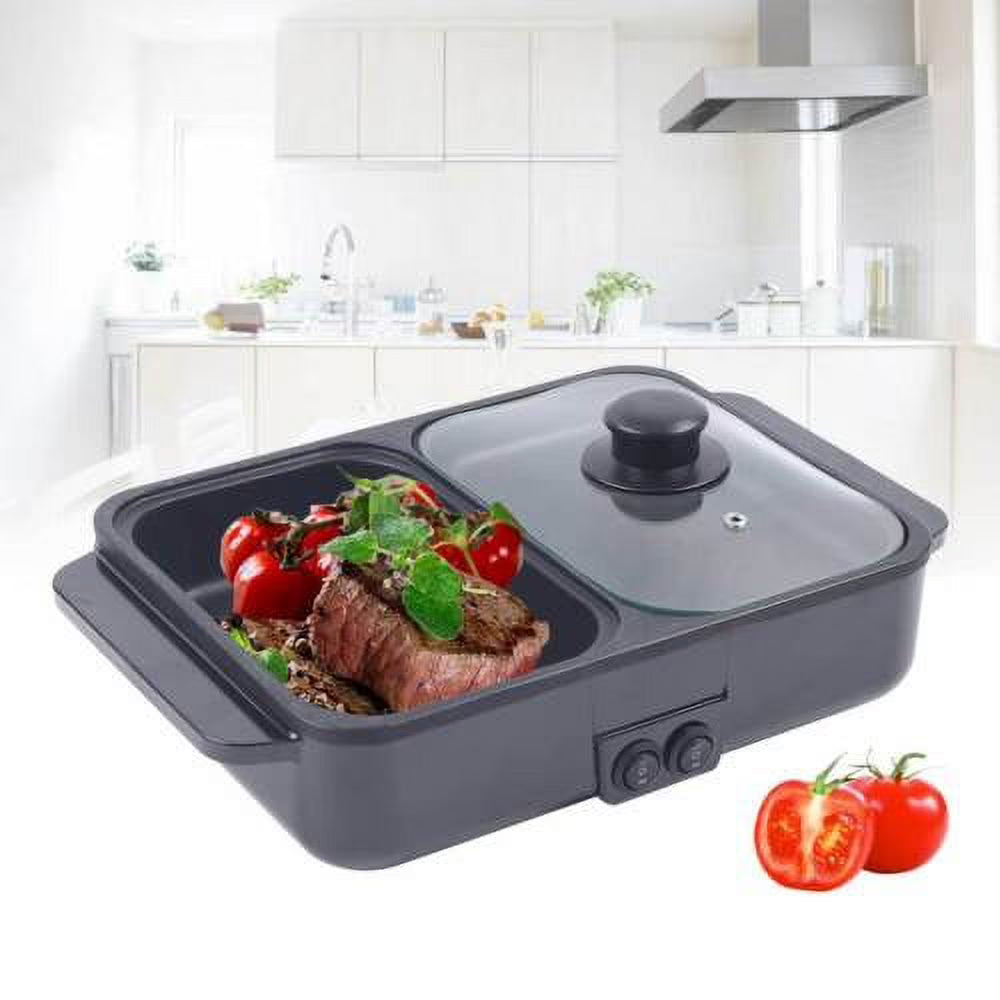 1200W Portable 2 in 1 Hot Pot Barbecue Grill Non-Stick Pan Z494