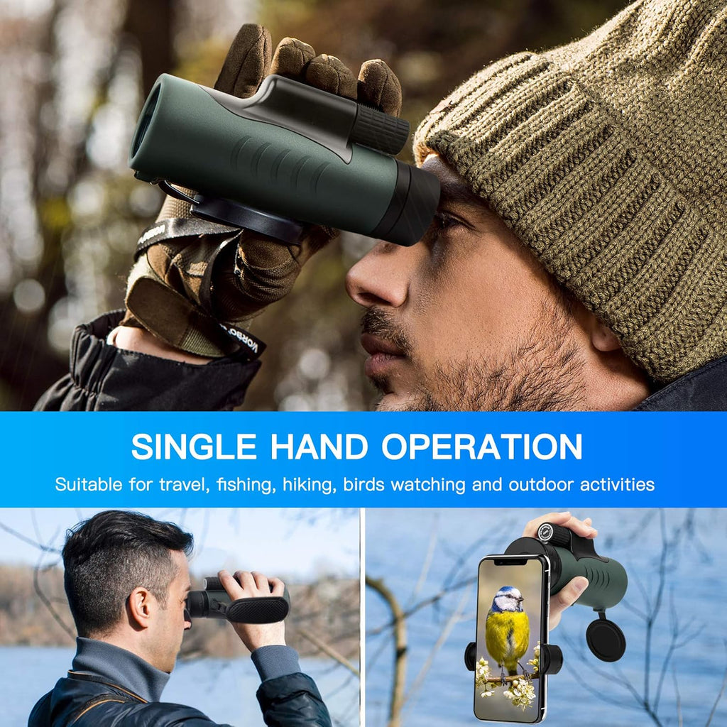 12x50 HD Waterproof Monocular with Tripod J185424