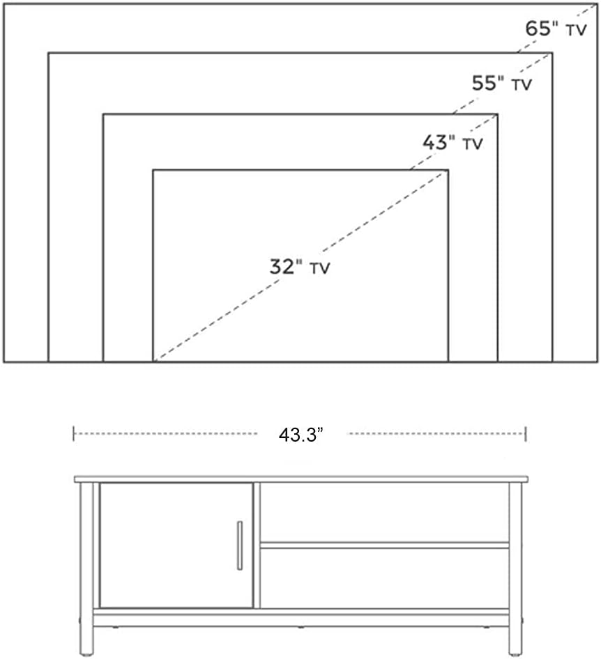 Rustic Brown TV Stand with Open Storage Shelves and Cabinet K64657