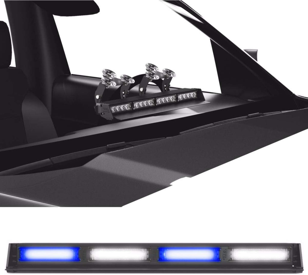 Blue/Blue 4 Head LED Strobe Light Bar with Cigarette Lighter Plug N18716