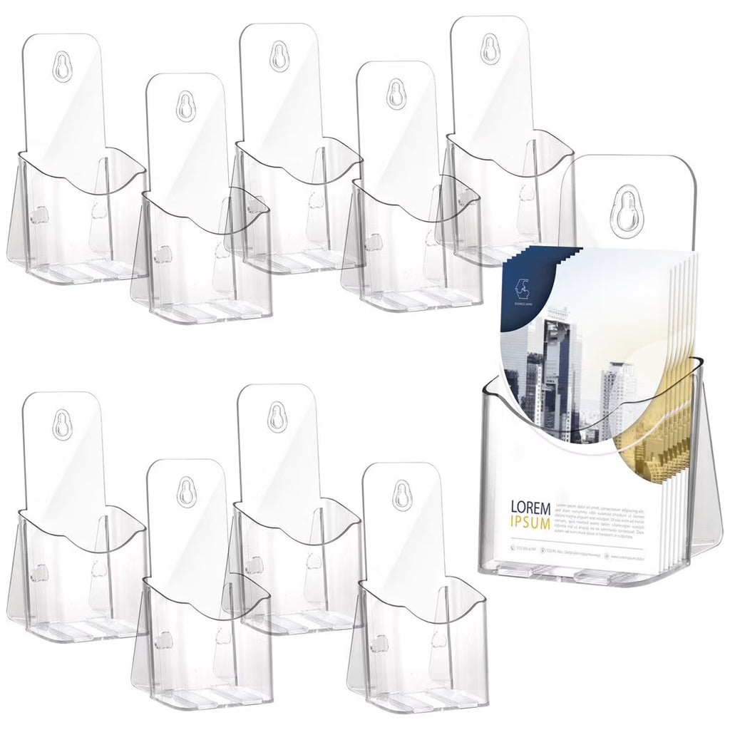 10 Pcs Clear Acrylic Brochure Holders for A6 Size Literature X829852