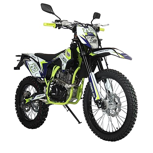 250cc Dirt Bike with 5-Speed Manual Transmission, Electric/Kick Start, 21"/18" Wheels U716826