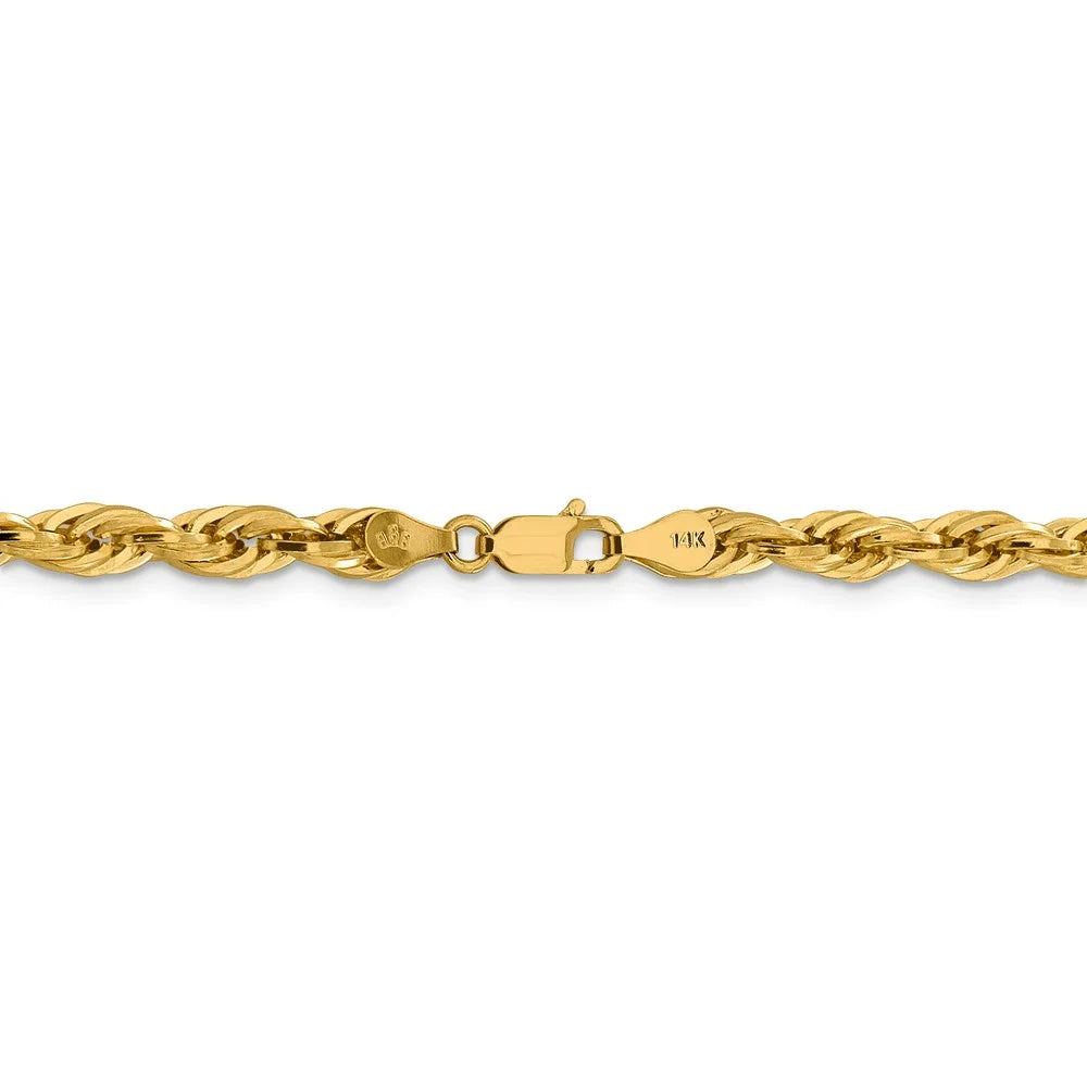 14kt Yellow Gold 24 inch Rope Chain with Lobster Clasp Z1381