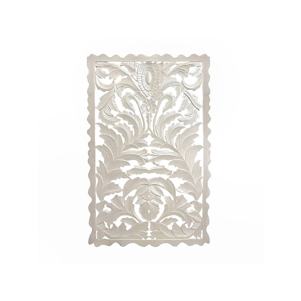 Carved Out White Wood Panel D7911