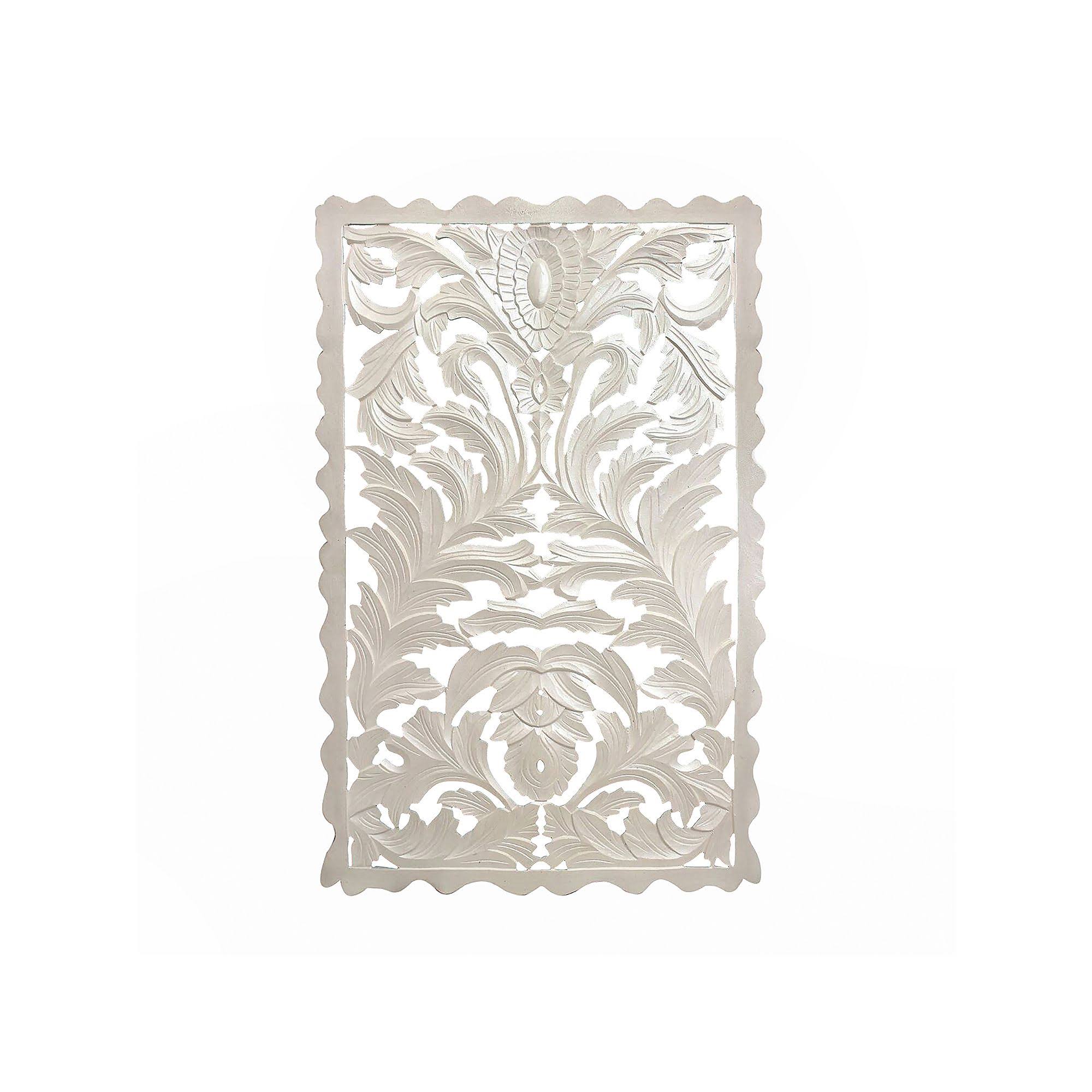 Carved Out White Wood Panel D7911