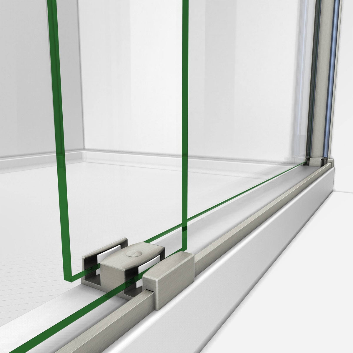 Semi-Frameless Bypass Shower Door in Chrome and Gray Glass K60036