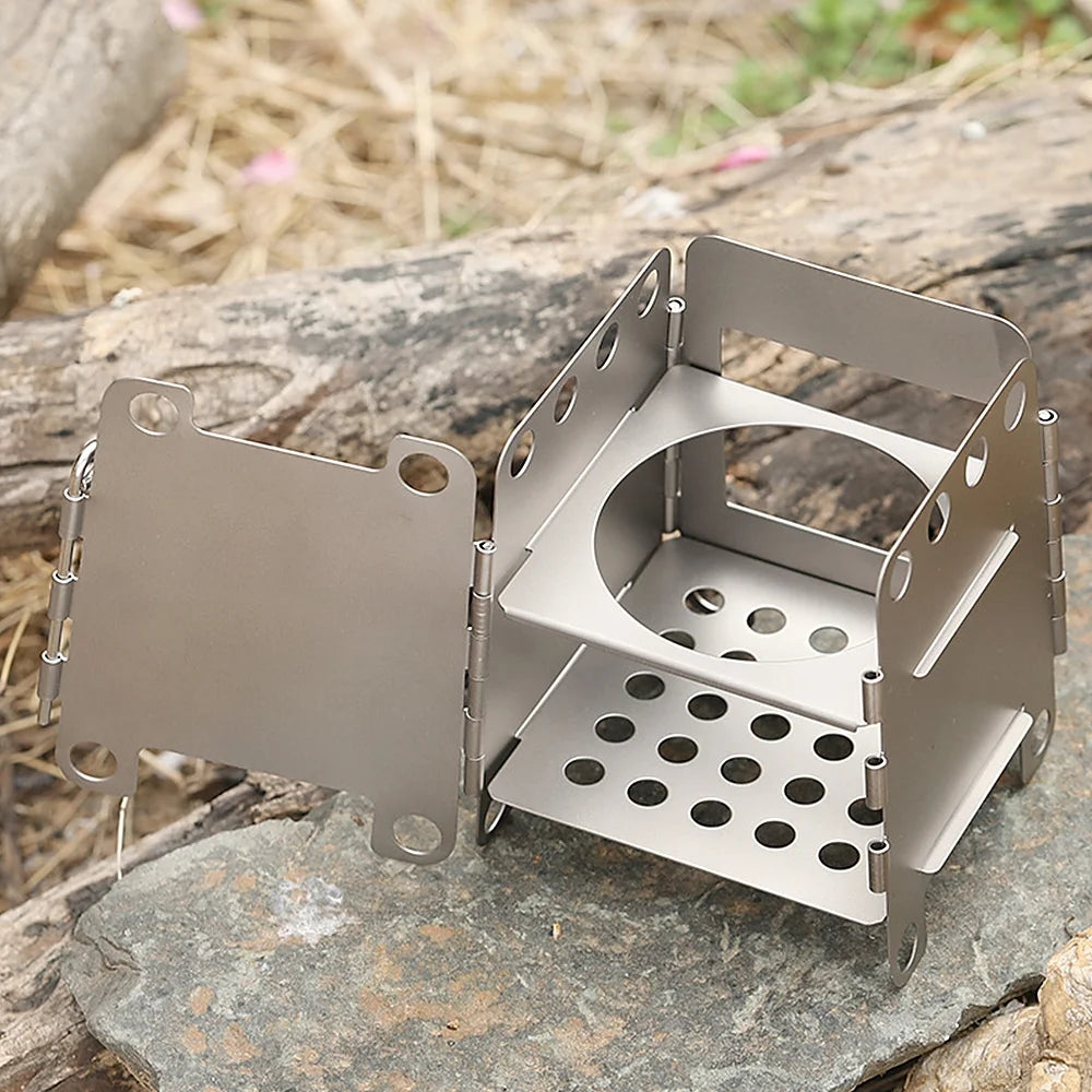 Titanium Folding Wood Pocket Camping Cooking A459