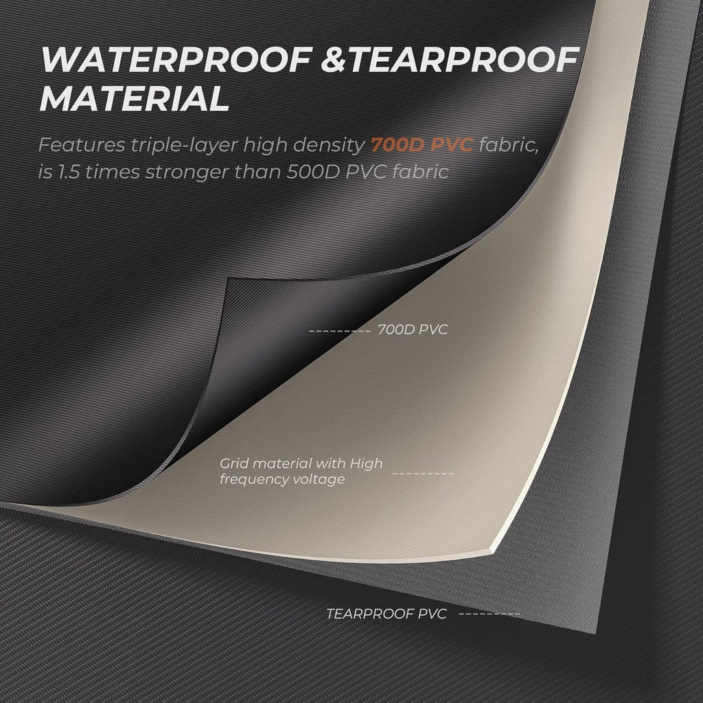 Car Rooftop Bag, 21 Cubic, 100% Waterproof, Rooftop Cargo Carrier with 10 Straps + 4 Door Hooks + Anti-Slip Mat + Storage Bag R9779
