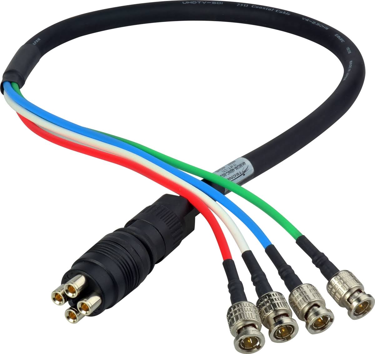 4K UHD 3G HD-SDI Coax Camera Breakout Cable - 75 ft E510447