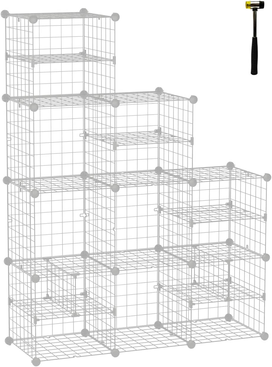 White Wire Cube Storage Shelves I465741