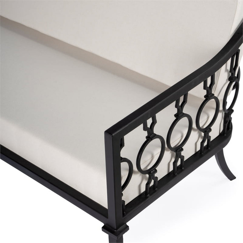 Black Iron Upholstered Outdoor Sofa K1166