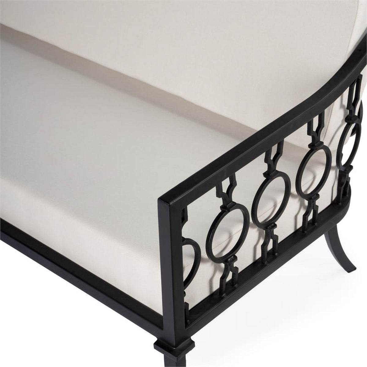 Black Iron Upholstered Outdoor Sofa K1166