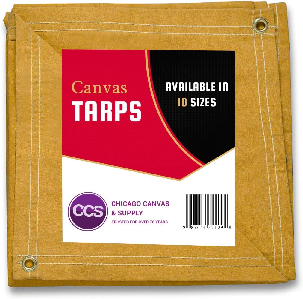 Olive Drab 10 by 12 Feet Waterproof Canvas Tarp with Rustproof Grommets J6368