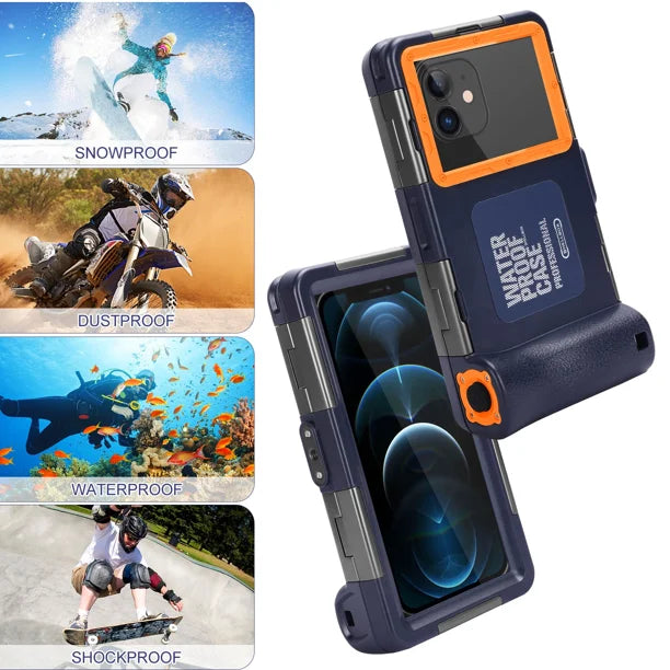 Waterproof Protective Case for Phones Up to 6.9 Inch with Lanyard V897