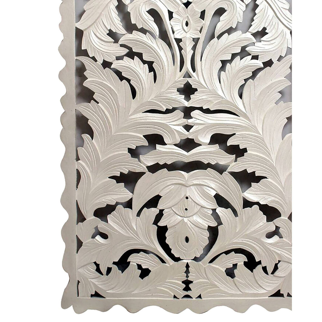Carved Out White Wood Panel D7911