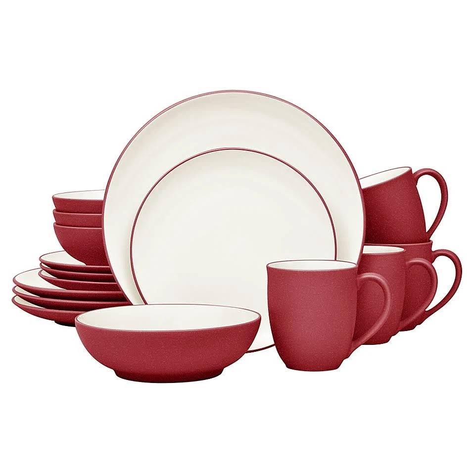 16-Piece Dinnerware Set in Raspberry Q126
