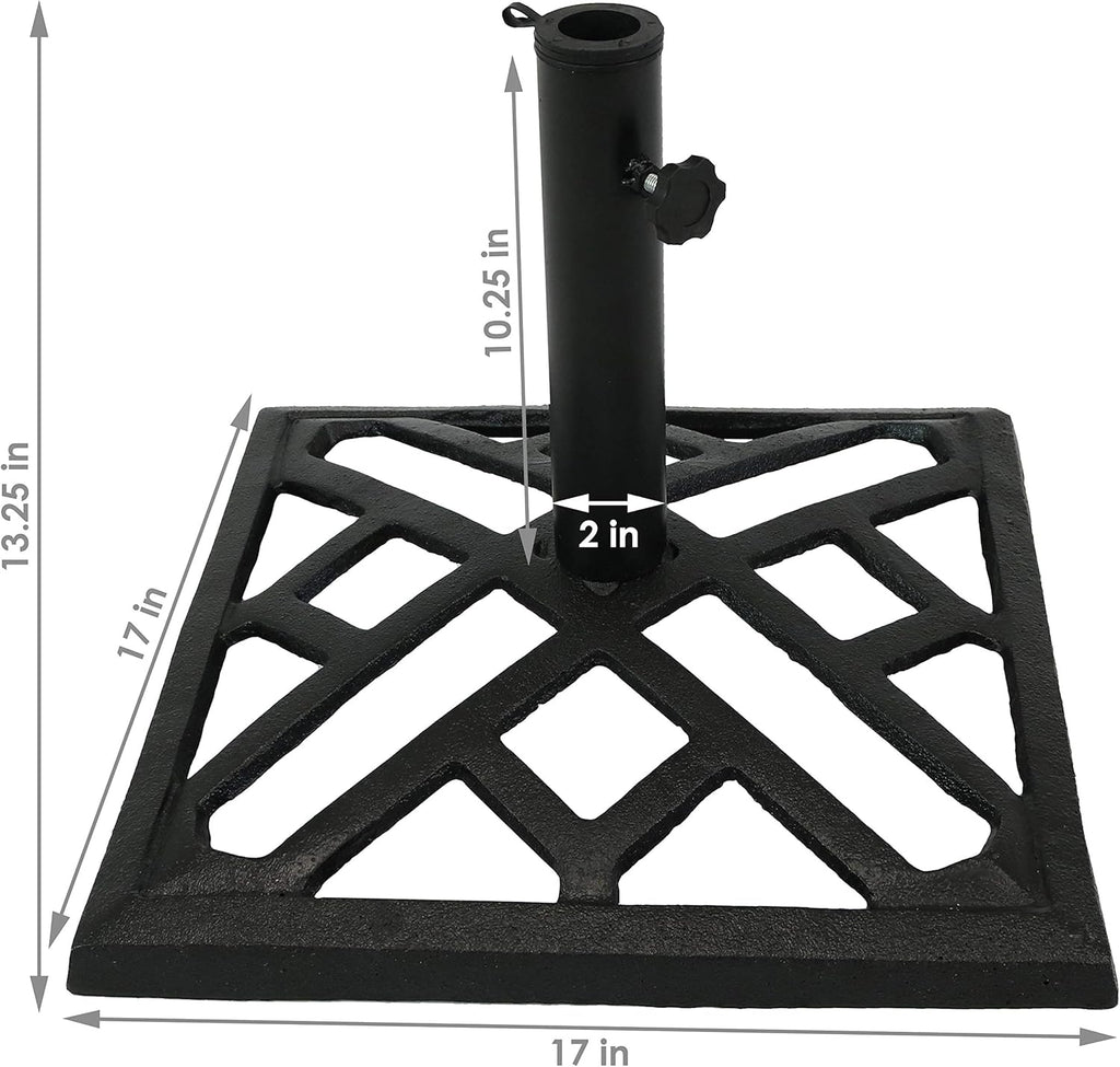 Cast Iron 17-Inch Square Patio Umbrella Base P2574