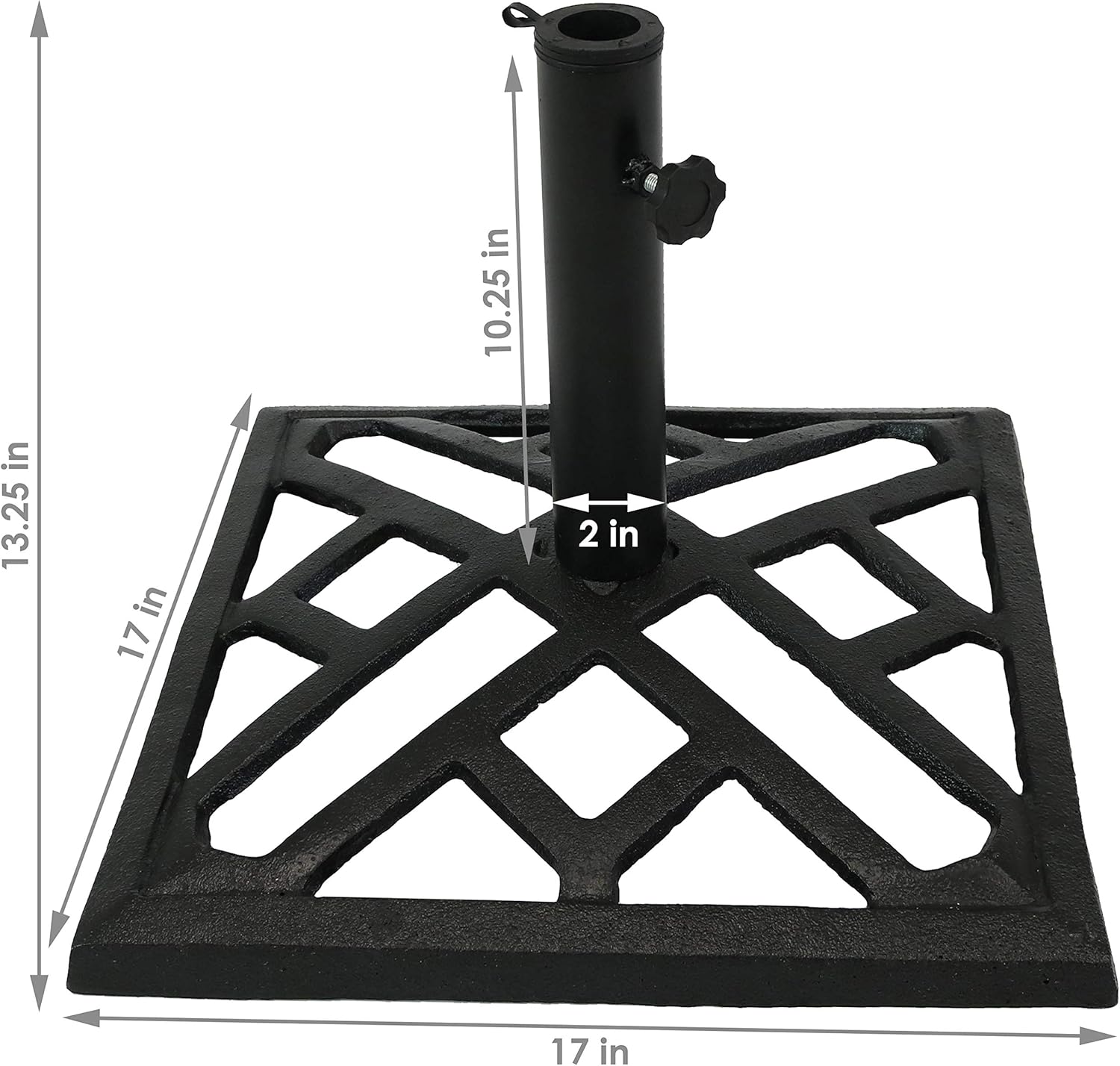 Cast Iron 17-Inch Square Patio Umbrella Base P2574