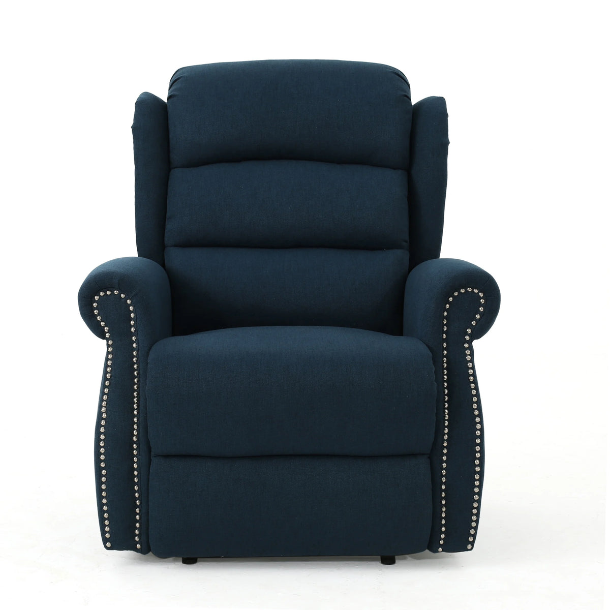 Navy Blue Tufted Fabric Power Recliner R802