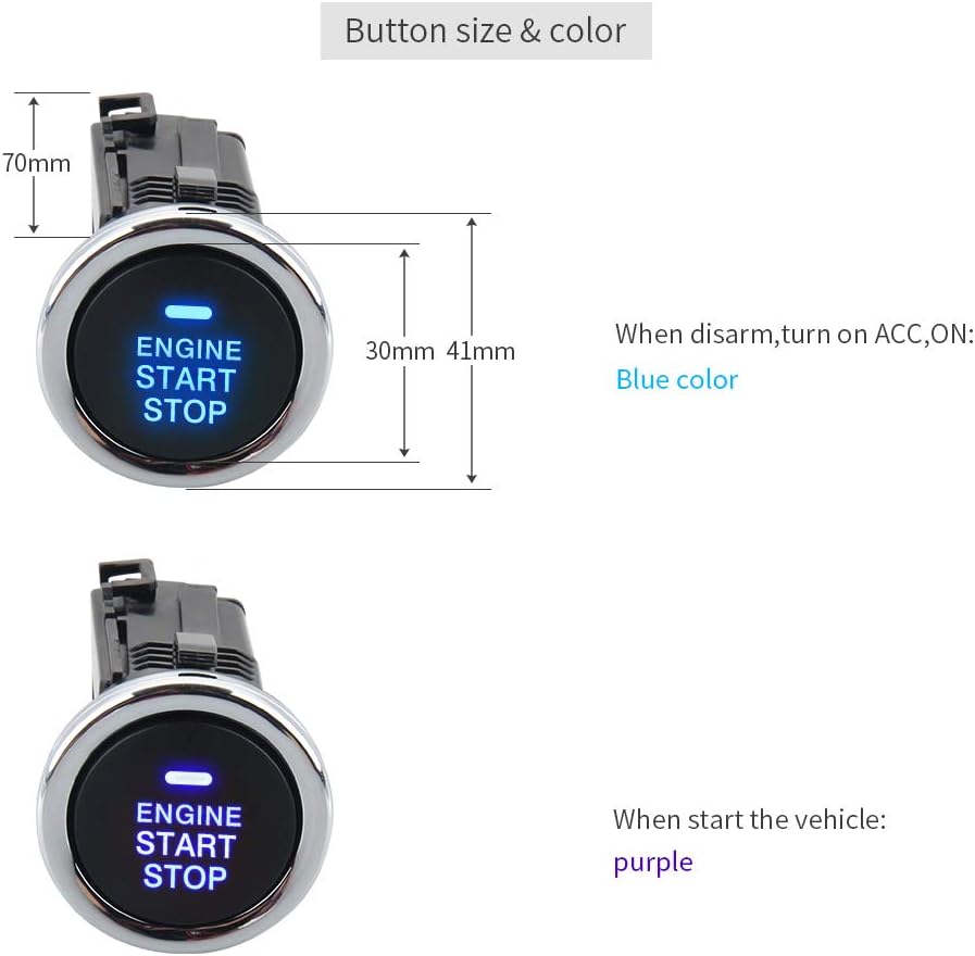 Rolling Code Car Alarm System with Passive Keyless Entry Push Start Stop Button K577673