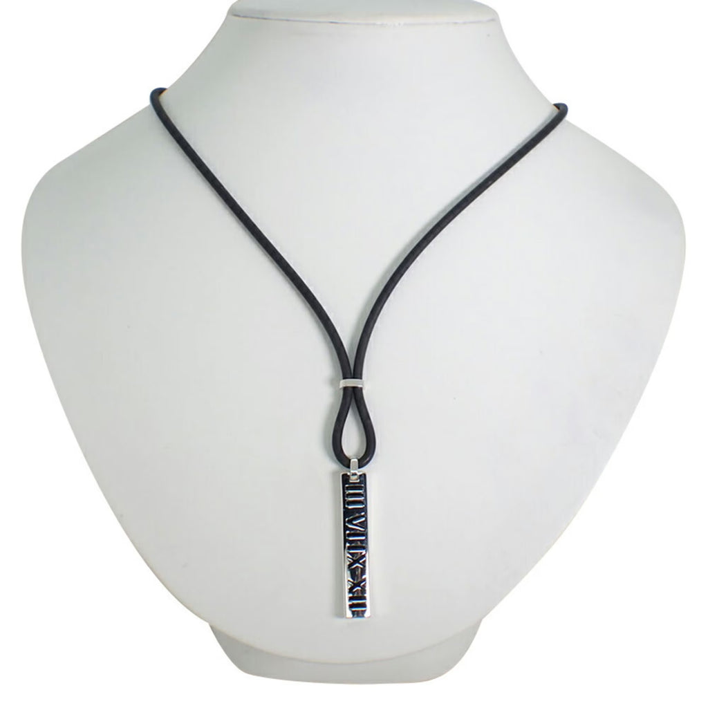925 Rubber Atlas Bar Pendant B617