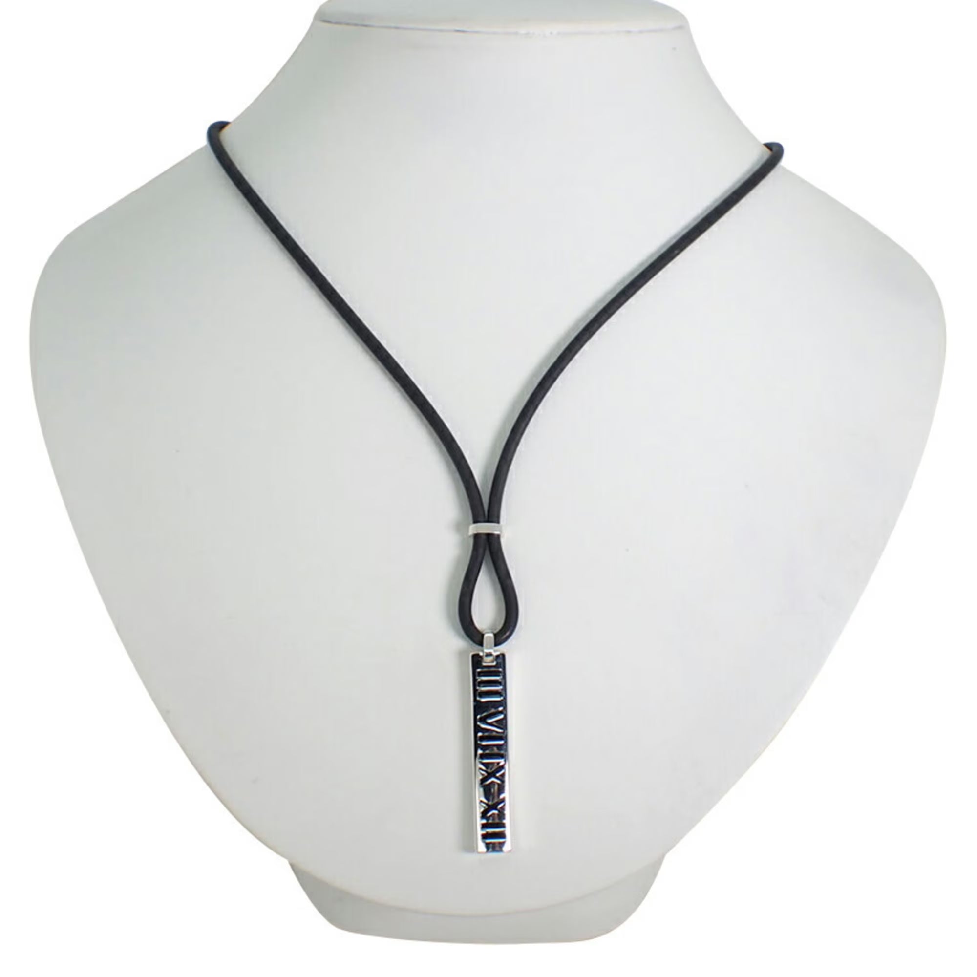 925 Rubber Atlas Bar Pendant B617