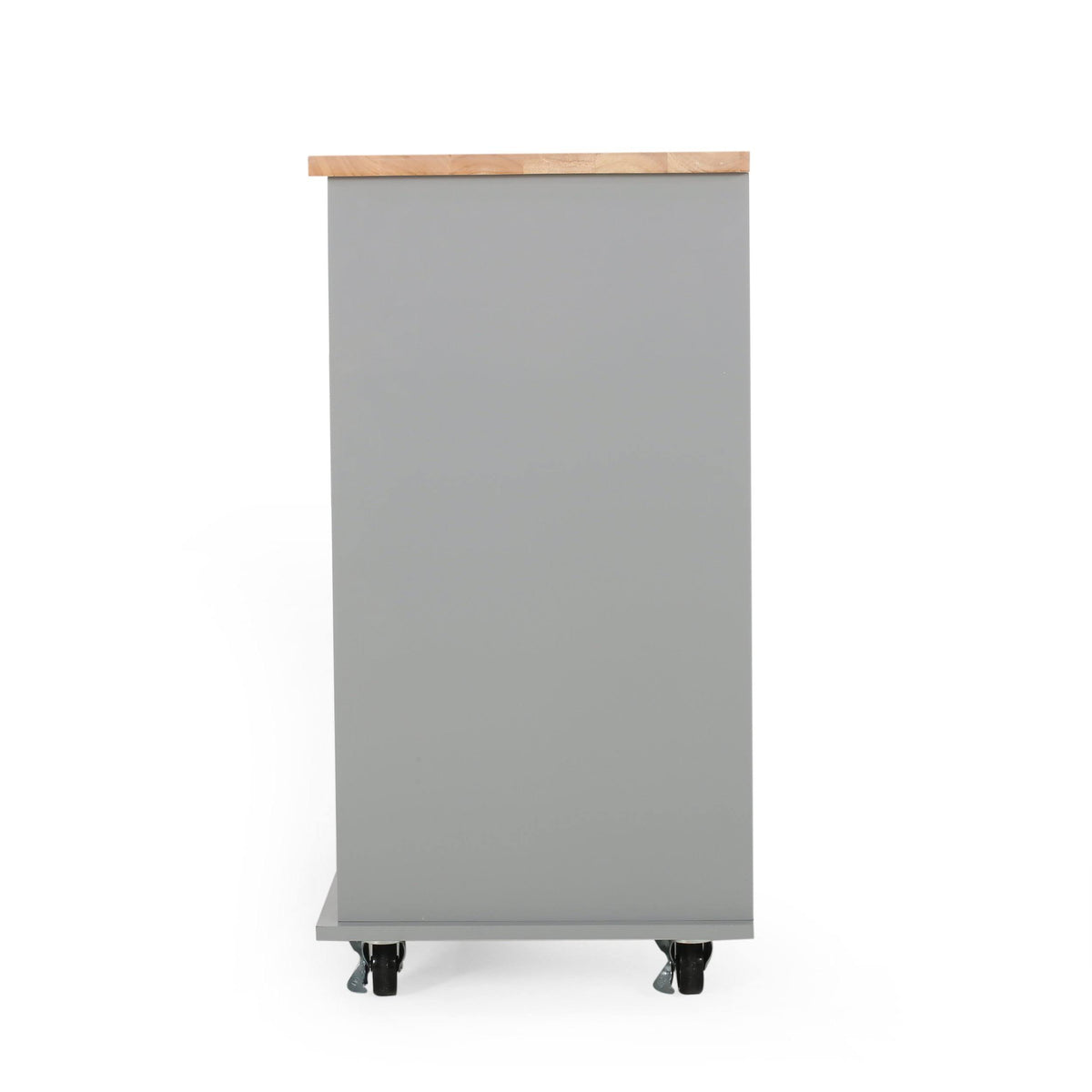 Gray/Natural Kitchen Cart with Wheels D338