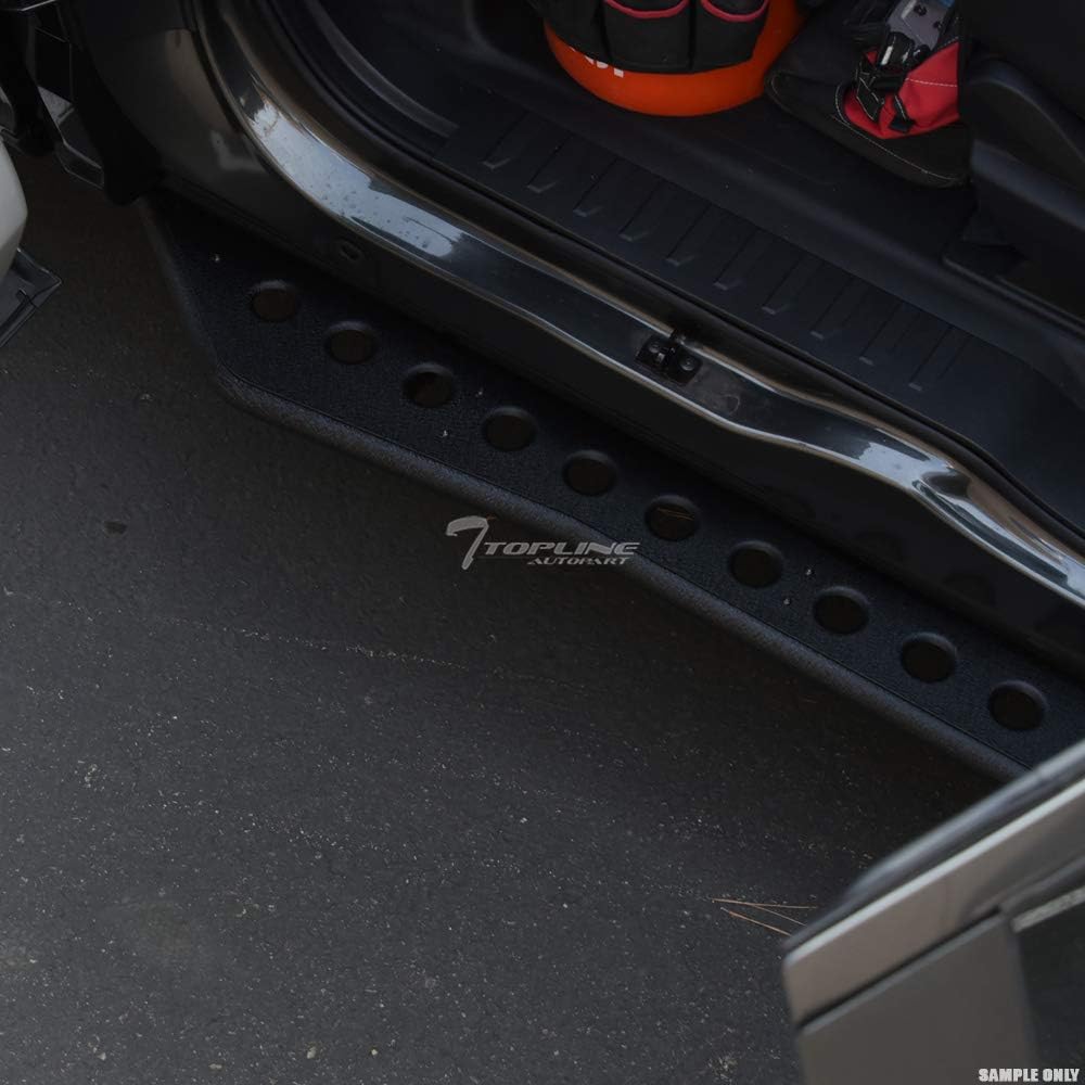 Textured Black Round Pattern Side Step Rail Nerf Bars Q5884