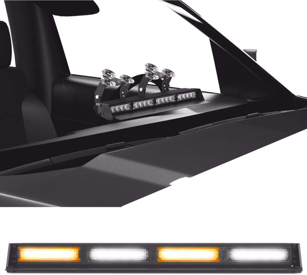 Blue/Blue 4 Head LED Strobe Light Bar with Cigarette Lighter Plug N18716