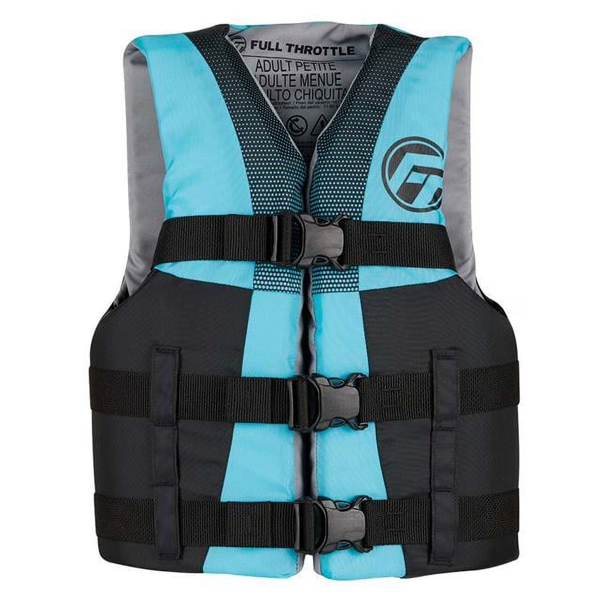 Aqua & Black Teen Nylon Life Jacket L968
