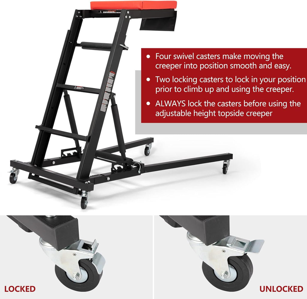 Adjustable Height Foldable Shop Mechanic Creeper Workstation T507
