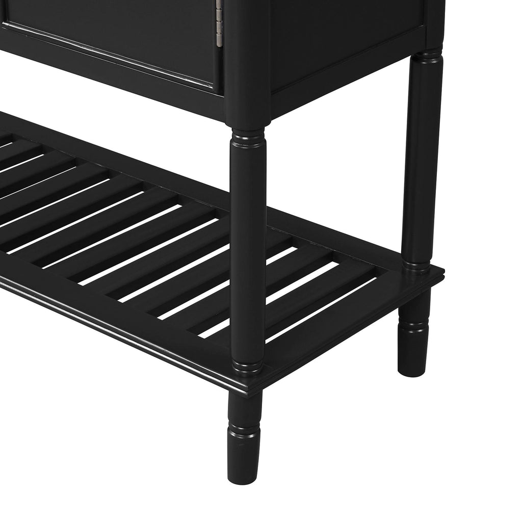 Black 45-Inch Solid Wood Console Table Q456