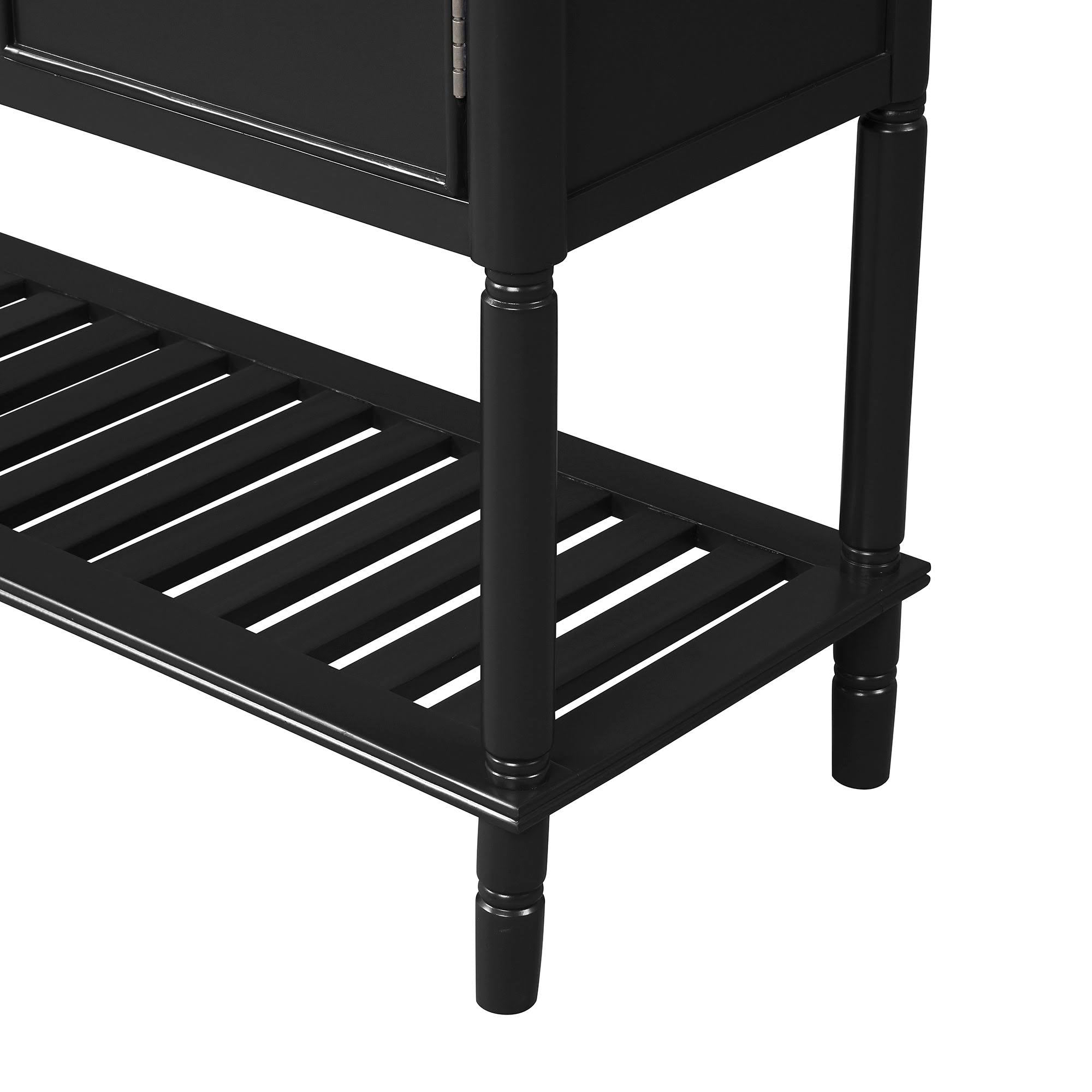 Black 45-Inch Solid Wood Console Table Q456