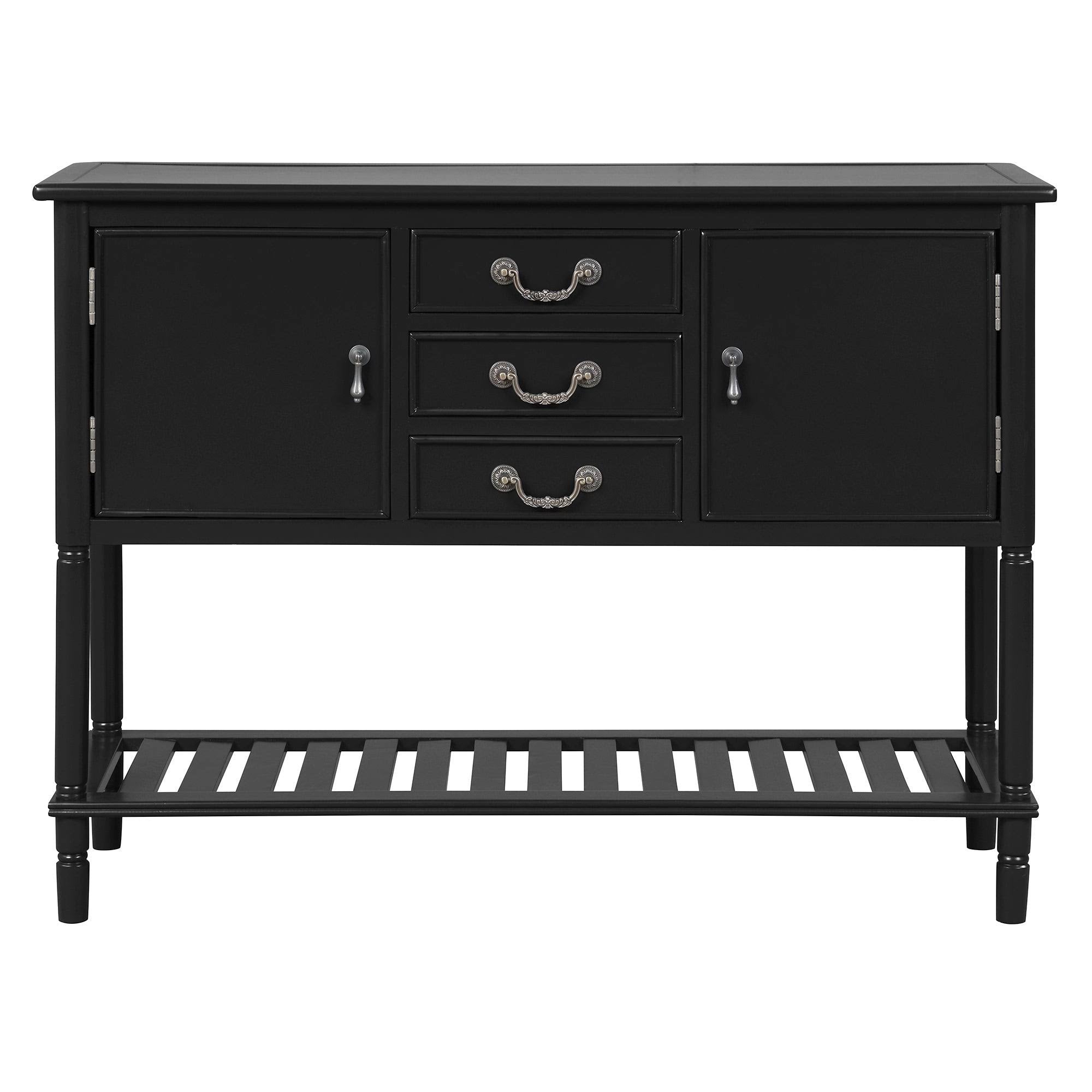 Black 45-Inch Solid Wood Console Table Q456