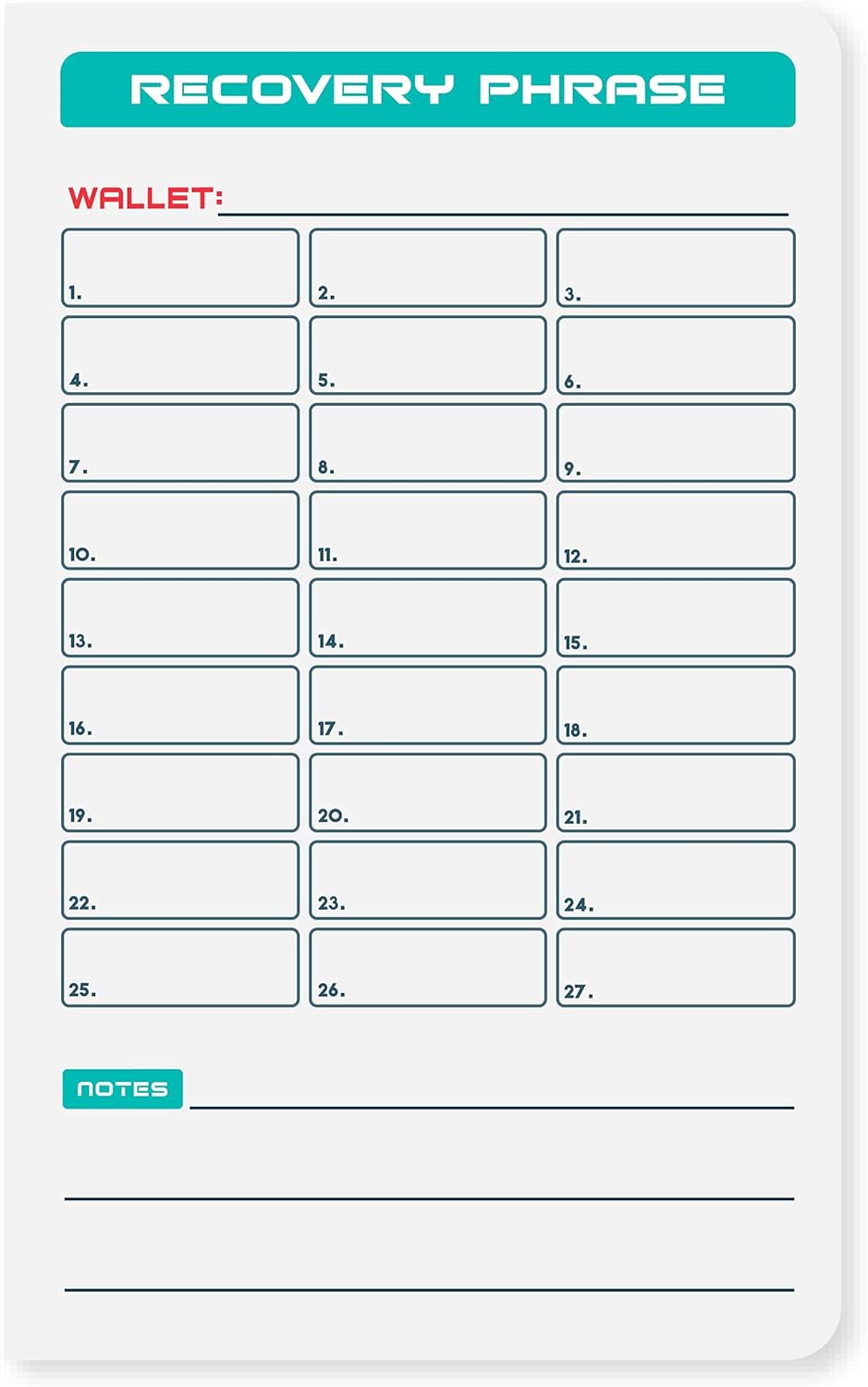 Crypto Password Notebook, Water-Resistant Paper, Pocket Size 5.5” x 3.5”, Pack of 2 R425