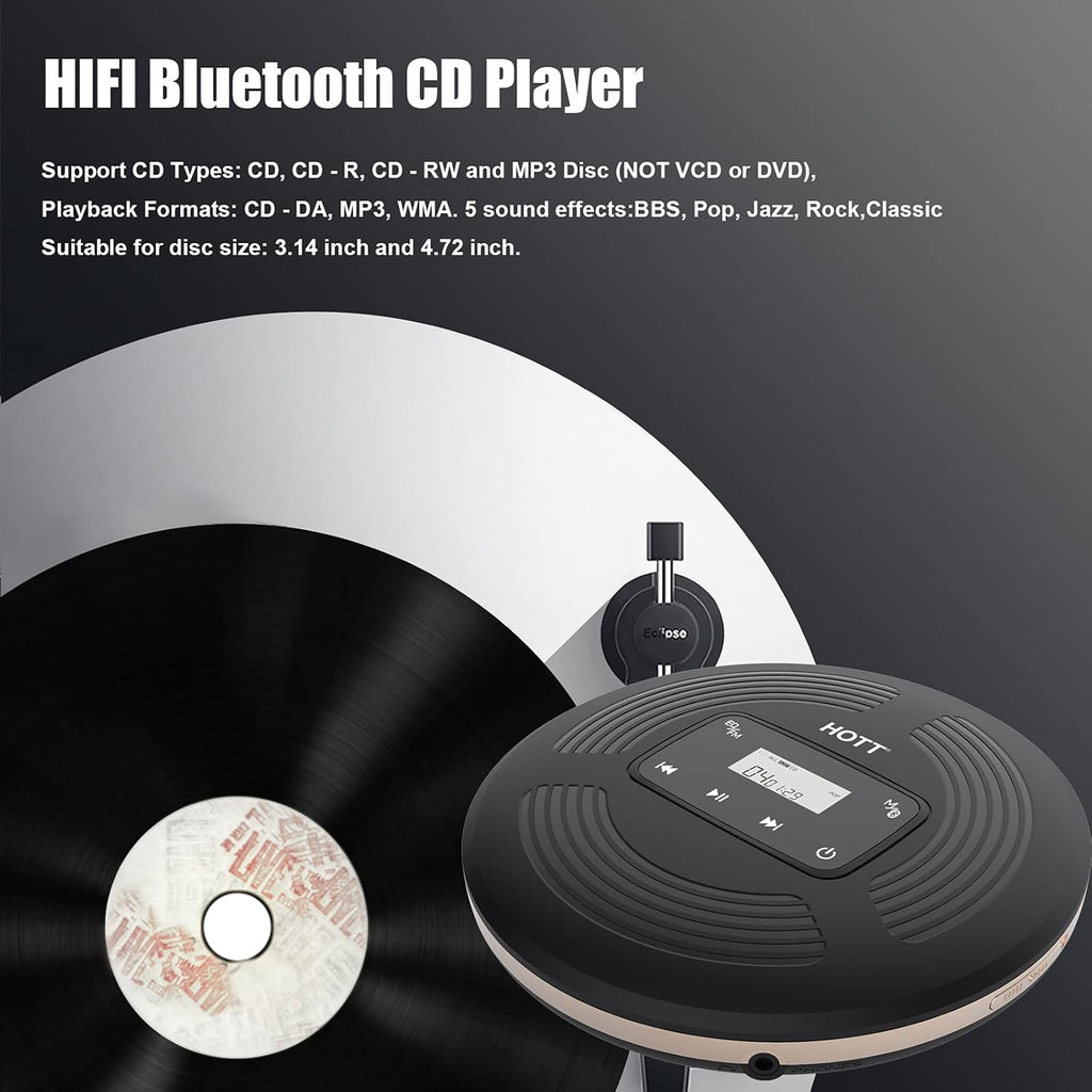 Portable CD Player with Bluetooth 5.0 and FM Transmitter Z25618