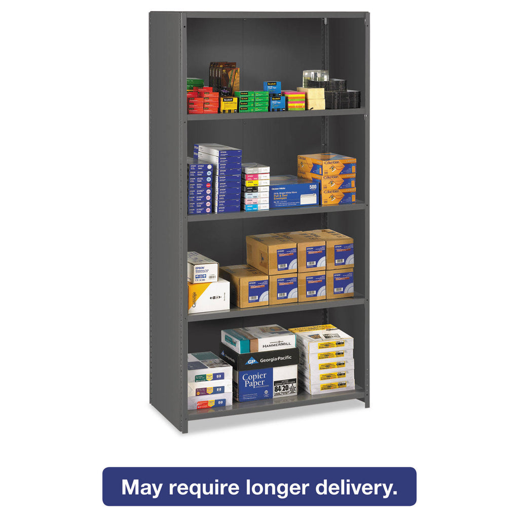 Closed Commercial Steel Shelving Five-Shelf 36W x 18D x 75H Medium Gray B647