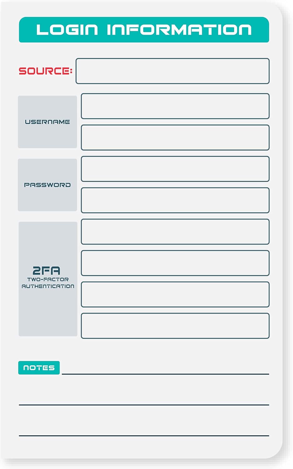 Crypto Password Notebook, Water-Resistant Paper, Pocket Size 5.5” x 3.5”, Pack of 2 R425