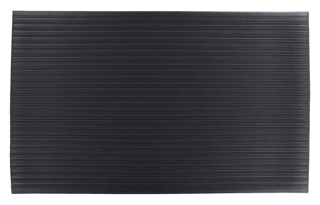 Anti-Fatigue Vinyl Floor Mat, 3'x5', Black, Pack of 2 B54369